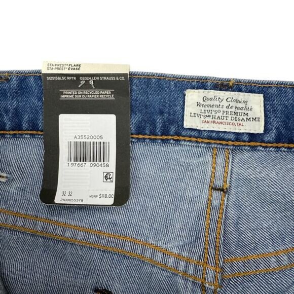 NWT LEVI'S Premium Sta-prest Flare Wide Leg Men's Jeans Size 32 x 32 - Picture 5 of 9